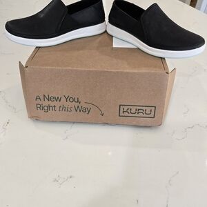 KURU Black Slip-On Sneakers